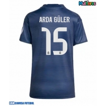 Camisa de Futebol Real Madrid Arda Guler #15 Equipamento Secundário Mulheres 2025-26 Manga Curta